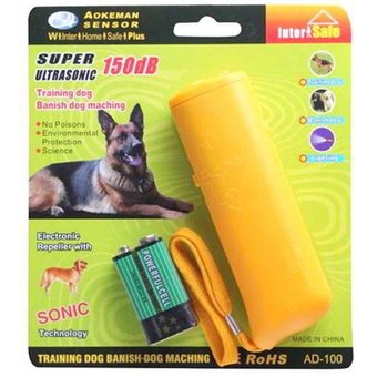 Ультразвуковий відлякувач собак AD 100 з ліхтариком