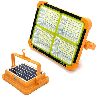 Портативна сонячна батарея універсальна для заряду Power bank Solar LED light D8 12000 mAH, Жовтий