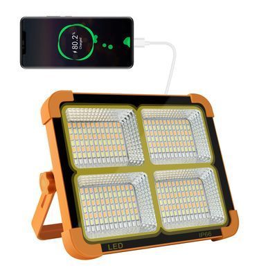 Портативна сонячна батарея універсальна для заряду Power bank Solar LED light D8 12000 mAH, Жовтий