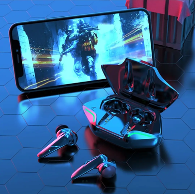 Бездротові навушники TWS Bluetooth Bakey G11 з мікрофоном. Кейс, повербанк, LED підсвічування Black, Черный