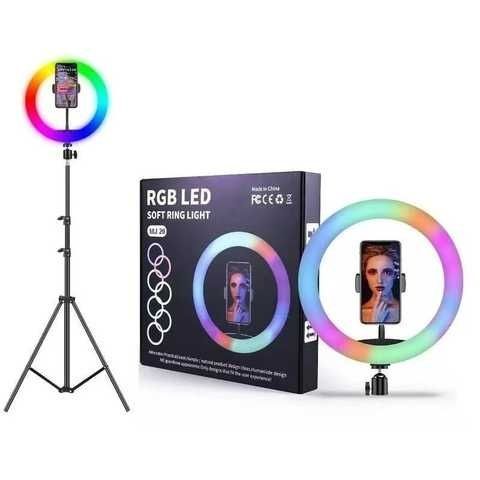 Кольцевая лампа со Штативом RGB 36 см,Светодиодная LED лампа,Кольцевой свет,Разноцветная лампа блогера