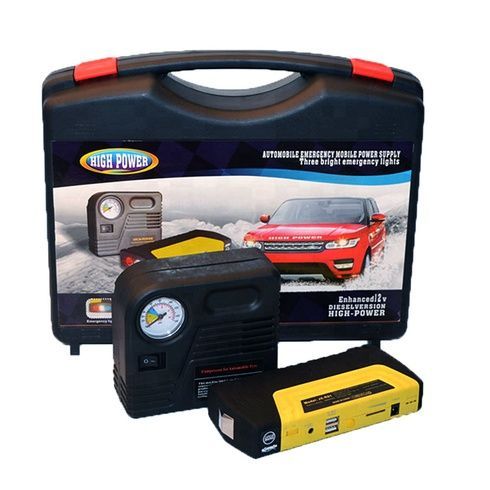 Автомобильное пускозарядное устройство Jump Starter 9980 мАч с компрессором в кейсе