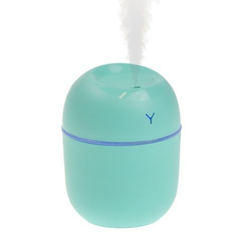 Бирюзовый ультразвуковой мини увлажнитель воздуха USB Humidifier с подсветкой