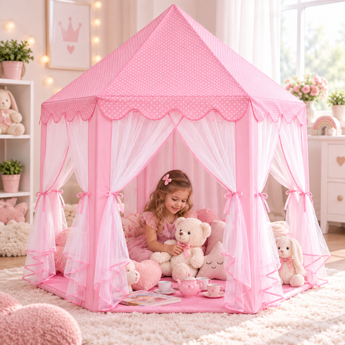 Детская игровая палатка домик 135&times;135&times;140 / Детская палатка / Детская складная тюлевая замок-шатер