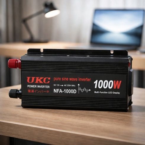 Перетворювач напруги 12V-220V UKC 1000 Вт з чистою синусоїдою / автомобільний інвертор 12 В 220 В з цифровим дисплеєм та USB виходом