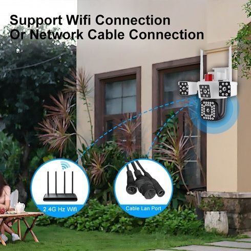 Wi-Fi  камера видеонаблюдения с 3 линзами / Уличная беспроводная камера IP наблюдения 16 Мп 10-Х ZOOM