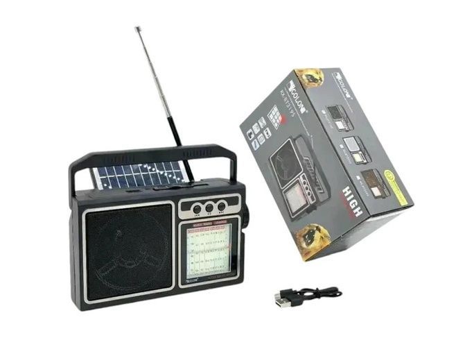 Радиоприемник GOLON RX-BT319S SOLAR с Bluetooth, USB, TF-картой и солнечной панелью 5 Вт