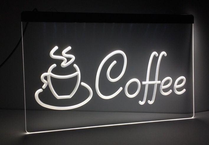 Светодиодная вывеска Кофе Cofe