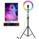 Кольцевая лампа со Штативом RGB 36 см,Светодиодная LED лампа,Кольцевой свет,Разноцветная лампа блогера
