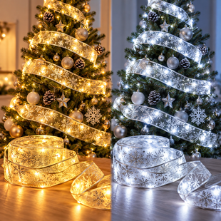 Светодиодная елочная гирлянда в виде ленты 100 Led 10 метров / Новогодний декор / Christmas Decoration