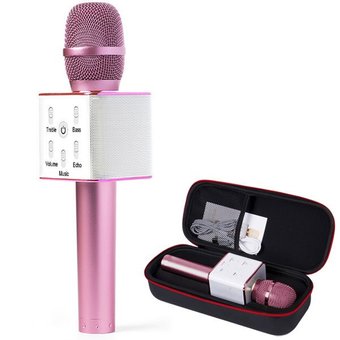 Бездротовий караоке мікрофон Q7, Bluetooth караоке-мікрофон у чохлі Рожевий