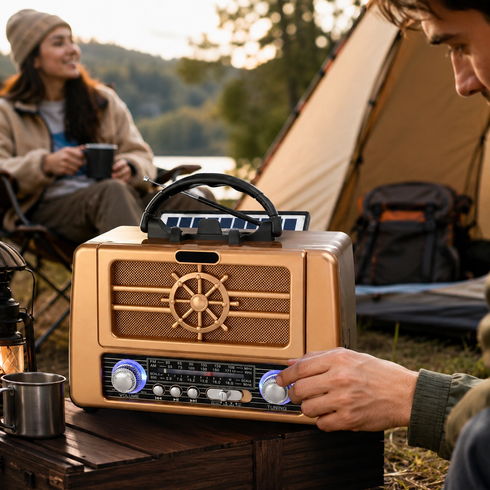 Радіоприймач акумуляторний Golon RX-BT8080 Bluetooth/USB із сонячною панеллю