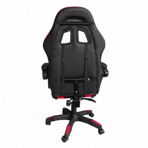 Игровое кресло с подставкой для ног + 2 подушки / Геймерское кресло HELE 26X-11 черно-красное