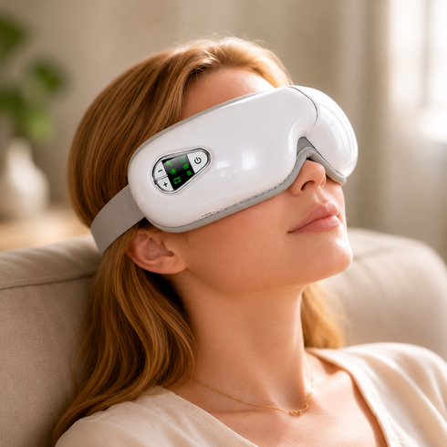 Масажер для очей TS-5507 Airbag eye massager / Акумуляторний масажер 3 режими / Вібраційні масажні окуляри для розслаблення