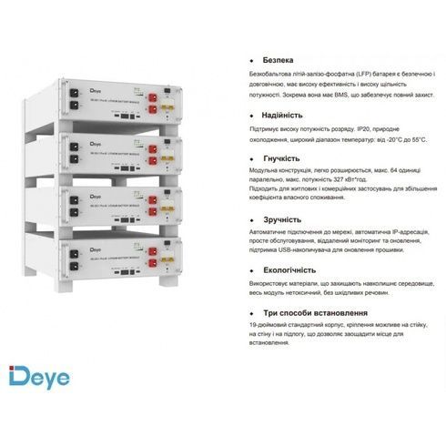 Аккумуляторная батарея Deye SE-G5.3Pro-B (LiFePO4 51,2V 100Ah)