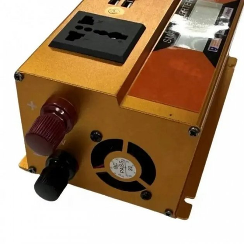 Преобразователь Инвертор 1000W 12V/24V + LCD, золотой