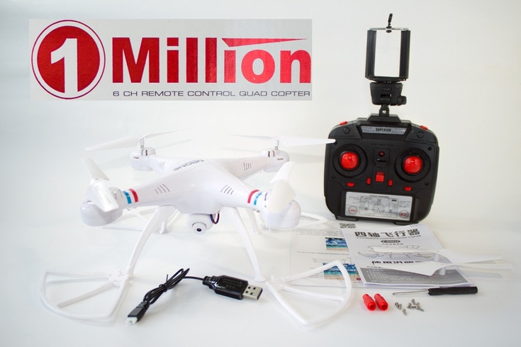 Квадрокоптер 1 000 000 (1million) c WiFi камерой, радиоуправляемый, белый