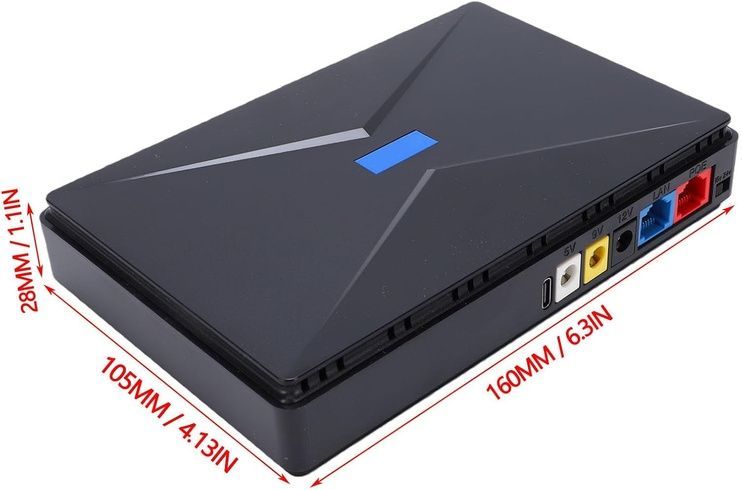 Мини-ИБП Andowl Q-UP900X1 &ndash; бесперебойник 10000 mAh для Wi-Fi роутера, модема, IP-камер и LED-освещения