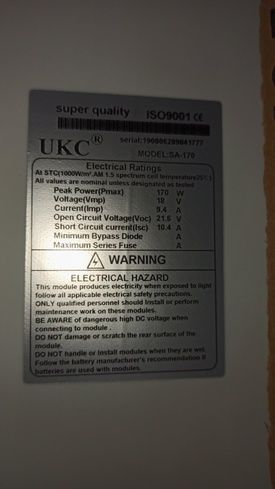Солнечная панель 18V 170W 151*69*9.5