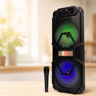 Колонка Bluetooth GTS-1701 55 см / Акустическая система с микрофоном / Караоке колонка с LED-подсветкой