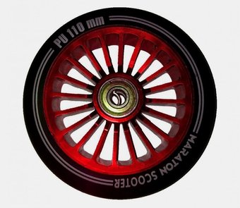 Колеса червоний Maraton для Самокатів Алюміній 110 мм