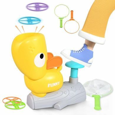 Летающая тарелка, пусковая игрушка,развивающая игрушка утка, Жёлтый