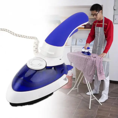 Ручний паровий відпарювач Mini Steam Iron HT-558B - компактна дорожня парова праска зі щіткою, Темно-синій