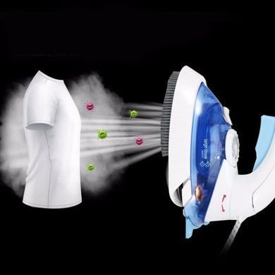 Ручний паровий відпарювач Mini Steam Iron HT-558B - компактна дорожня парова праска зі щіткою, Темно-синій