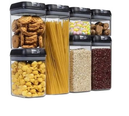 Набор контейнеров для еды (7 предметов+этикетки), Прозрачный