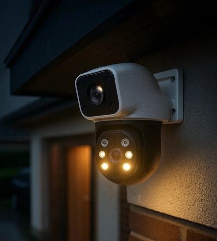 Подвійна вулична Wi-Fi камера відеоспостереження 2+2 Мп E390 + Led підсвічування IP66 (Eyes390)