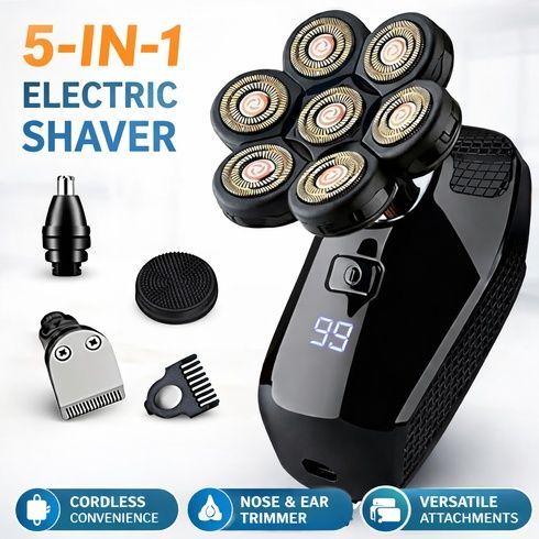 Електрична бритва для чоловіків 5 в 1 Electric Shaver, Черный