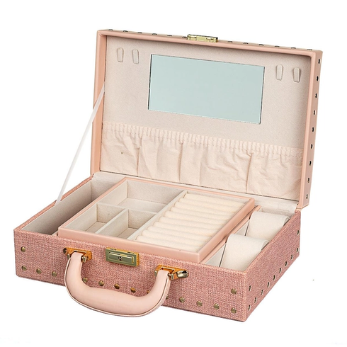 Скринька для прикрас Lombardi 25.5 х 25.5 х 9 см рожева