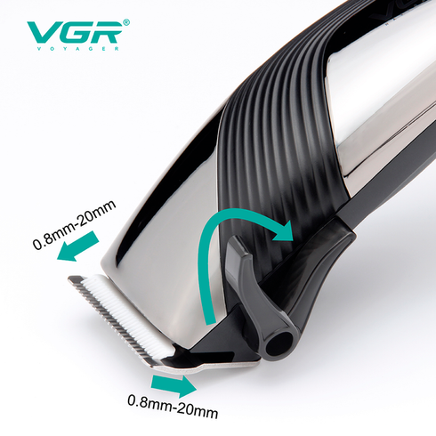 Машинка для стрижки волос и бороды VGR Professional V-121, 8 насадок, ножницы, расческа, от сети 220
