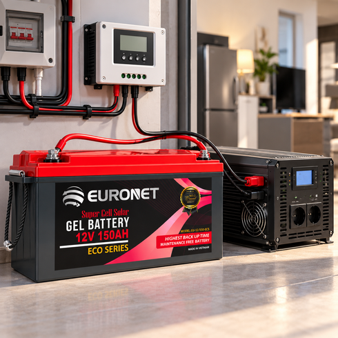 Акумулятор VIPEURONET 12V 150Ah ECO Series / Гелевий акумулятор для сонячних енергосистем, систем резервного живлення