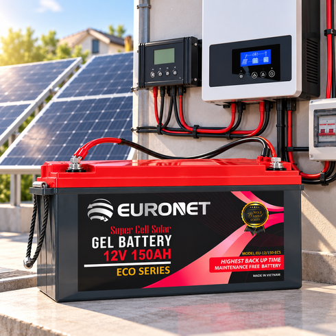 Акумулятор VIPEURONET 12V 150Ah ECO Series / Гелевий акумулятор для сонячних енергосистем, систем резервного живлення