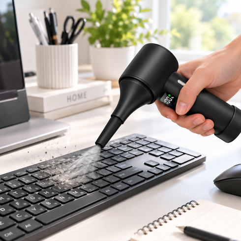 Портативний турбо-вентилятор / Turbo Handheld Fan T60 з USB заряджання / Вентилятор для охолодження