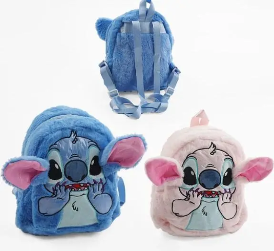 Плюшевый рюкзак Стич Disney Fairy Stitch мягкий детский рюкзак с ушками и мордочкой синий
