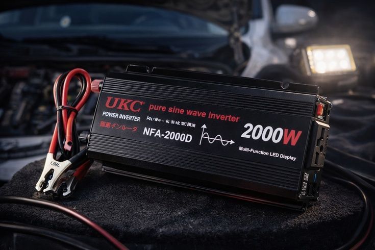 Інвертор UKC NFA-2000D 2000 Вт (12 В &rarr; 220 В) &ndash; чистий синус, автомобільний перетворювач напруги