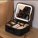 Дорожная косметичка-чемоданчик с LED зеркалом black