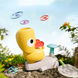 Летающая тарелка, пусковая игрушка,развивающая игрушка утка, Жёлтый