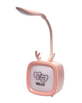 Аккумуляторная настольная лампа USB Hello NO-05, Розовая /Детский настольный светильник-ночник на аккумуляторе