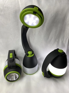 Светодиодный аккумуляторный фонарь трансформер 3 в 1 для кемпинга аккумуляторный LED, Зелёный