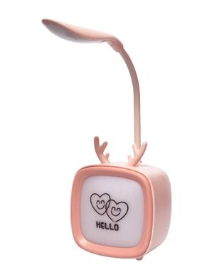 Акумуляторна настільна лампа USB Hello NO-05, Рожева /Дитячий настільний світильник-нічник на акумуляторі