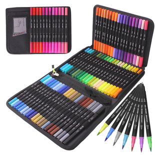 Акварельные маркеры-кисти, 48 цветов, двойной наконечник, художественные маркеры, фломастеры-скетчбуки для рисования