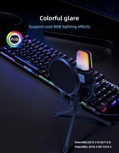 Конденсаторный микрофон Yanmai SF666R USB с RGB-подсветкой
