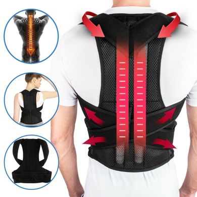 Грудопоясничный корсет корректор правильной осанки Back Pain Need Help Черный для ровной спины от сутулости