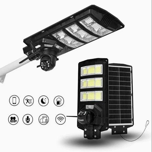 Камера-ліхтар 4G вуличний на сонячній батареї 300W з датчиком руху