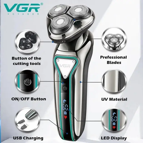Професійна акумуляторна бритва для бороди VGR V-323