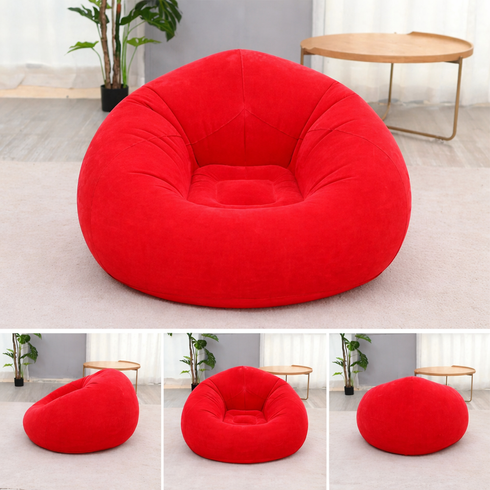 Надувне крісло-пуф Inflatable Sofa / Надувне крісло-мішок 110&times;110&times;85 см Червоний