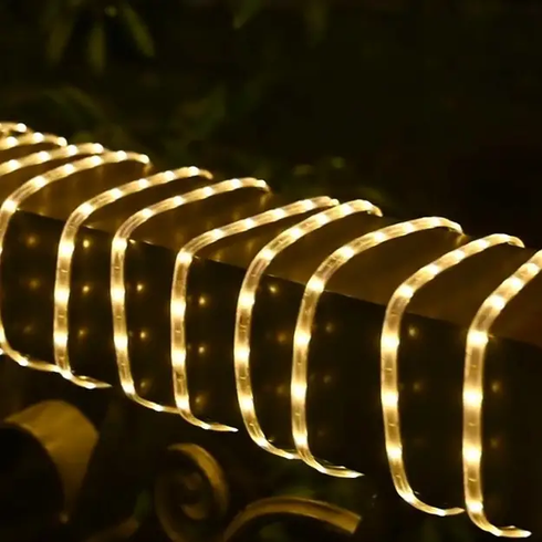 LED гирлянда с солнечной батареей 10 м (теплый белый свет)
